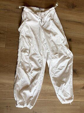 BDG White Corduroy Parachute Pants